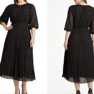 Adyson Parker Pleated Multi-Colored Metallic Dot Dress Sx XL